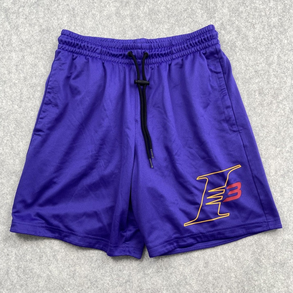 Reebok Shorts Mens Medium 28x7 Purple Mesh Basketball Running Gym Athletic
